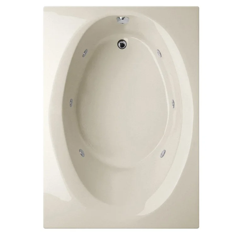 Combination Tub Designer Collection Ovation 60 x 42 x 20 Inch Drop-In End Drain Biscuit Oval