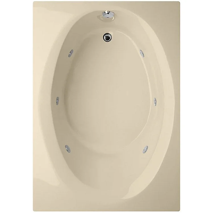 Combination Tub Designer Collection Ovation 72 x 42 x 21 Inch Drop-In End Drain Bone Rectangle