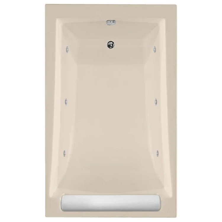 Combination Tub Designer Collection Regal 70 x 43 x 19 Inch Drop-In End Drain Almond Rectangle