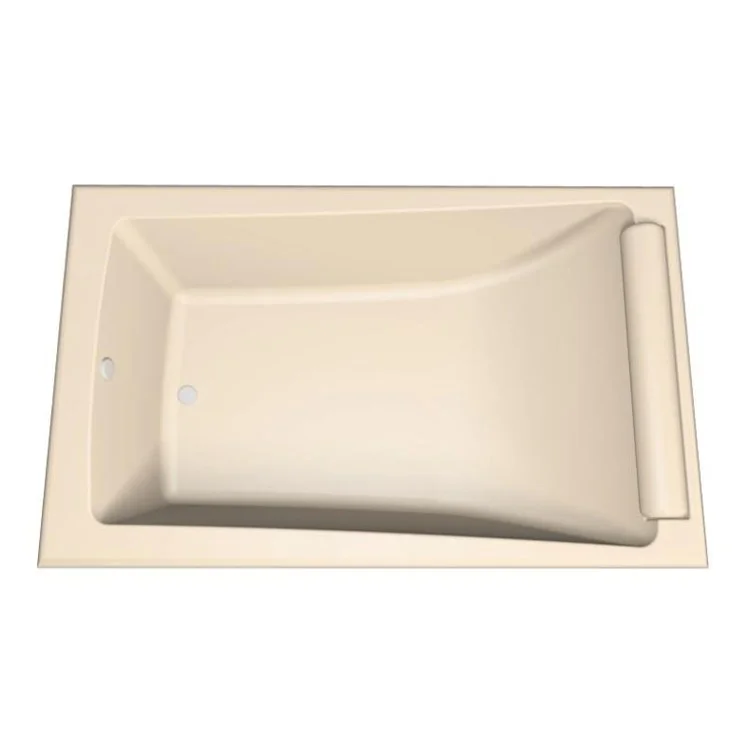 Combination Tub Designer Collection Regal 70 x 43 x 19 Inch Drop-In End Drain Bone Rectangle