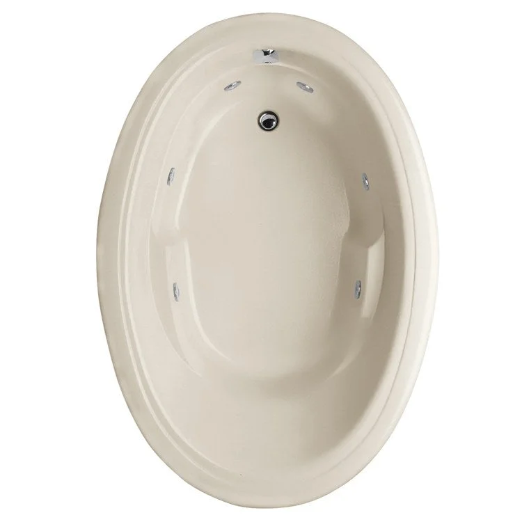 Combination Tub Designer Collection Riley 60 x 42 x 20 Inch Drop-In End Drain Biscuit Oval