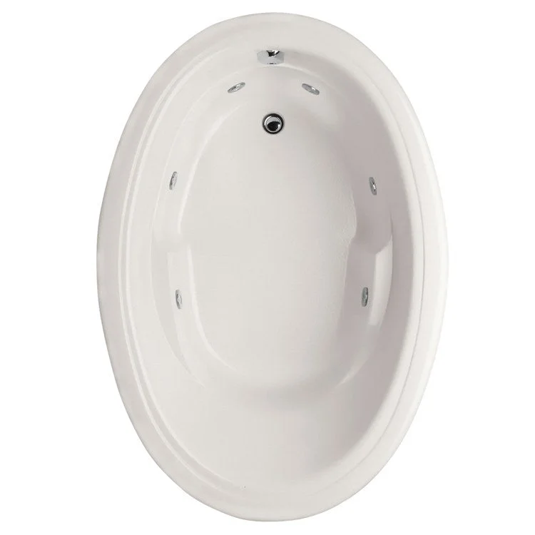 Combination Tub Designer Collection Riley 72 x 42 x 21 Inch Drop-In End Drain White Oval