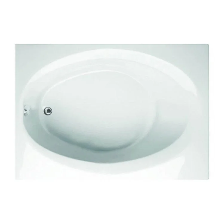 Combination Tub Ston Collection Ruby 60 x 42 x 16 Inch Drop-In Shallow Depth End Drain White Rectangle