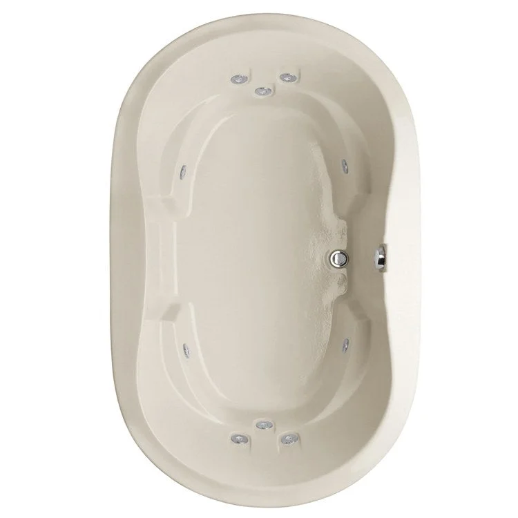 Combination Tub Designer Collection Savannah 66 x 44 x 24 Inch Drop-In Center Drain Biscuit Oval