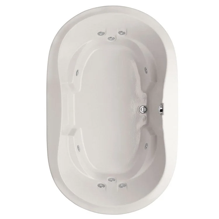 Combination Tub Designer Collection Savannah 74 x 44 x 24 Inch Drop-In Center Drain White Oval