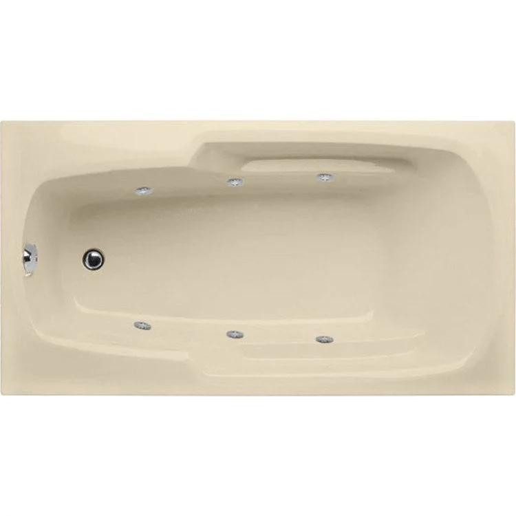 Combination Tub Designer Collection Solo 60 x 36 x 19 Inch Drop-In End Drain Bone Rectangle