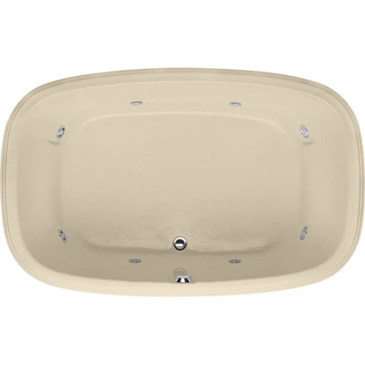 Combination Tub Designer Collection Sylvia 60 x 38 x 22 Inch Drop-In Center Drain Bone Rectangle