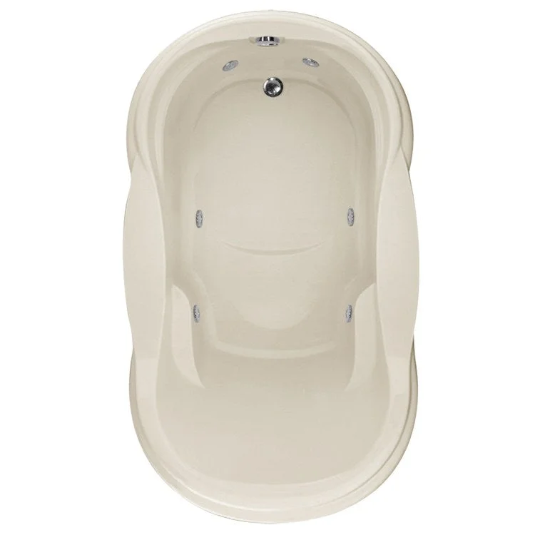 Combination Tub Designer Collection Vanessa 72 x 42 x 21 Inch Drop-In End Drain Biscuit Oval