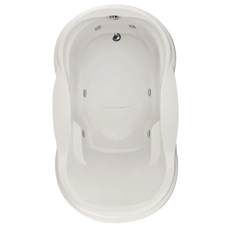 Combination Tub Designer Collection Vanessa 72 x 42 x 21 Inch Drop-In End Drain White Oval