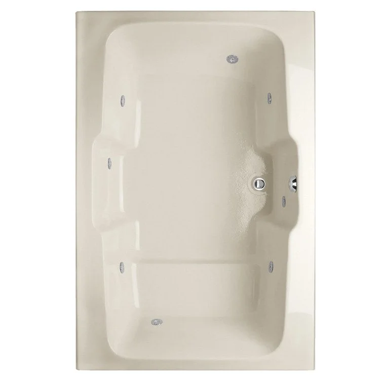 Combination Tub Designer Collection Victoria 73 x 48 x 24 Inch Drop-In Center Drain Biscuit Rectangle