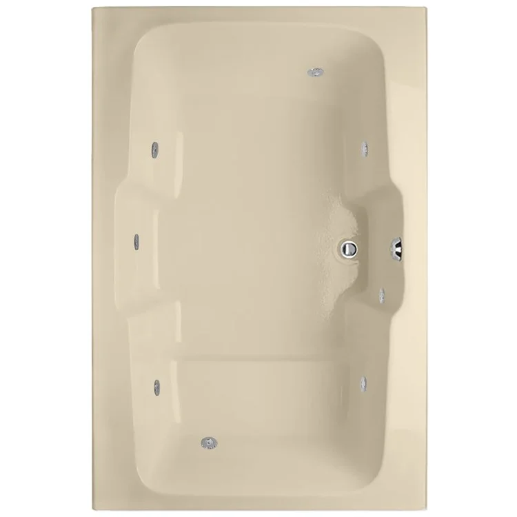 Combination Tub Designer Collection Victoria 73 x 48 x 24 Inch Drop-In Center Drain Bone Rectangle