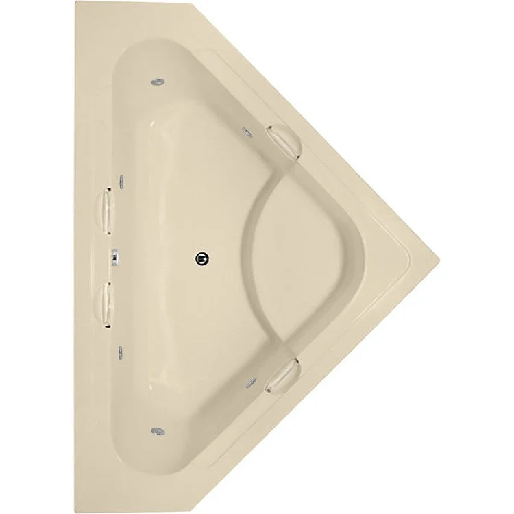 Combination Tub Designer Collection Whitney 62 x 62 x 21 Inch Center Drain Bone Corner