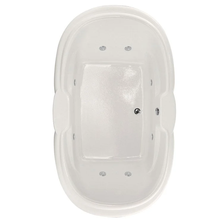 Combination Tub Designer Collection Yvette 72 x 42 x 21 Inch Drop-In Center Drain White Oval