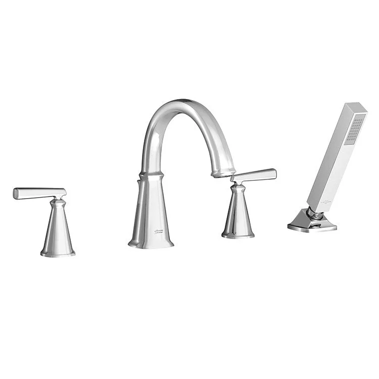 Edgemere Two Handle Roman Tub Faucet with Handshower for Flash Valve