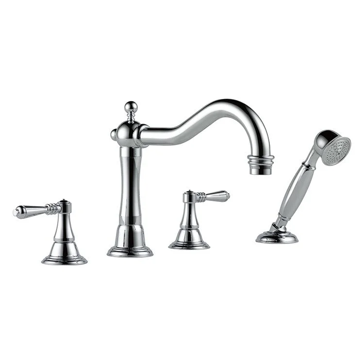 Tresa Two Handle Roman Tub Faucet with Lever Handles and Handshower