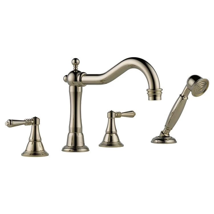 Tresa Two Handle Roman Tub Faucet with Lever Handles and Handshower