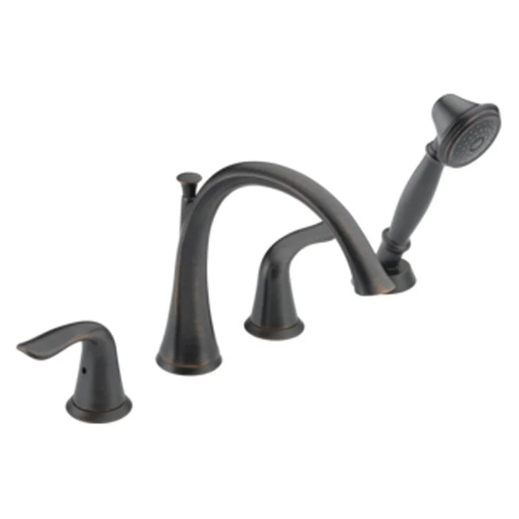 Lahara Two Handle 4-Hole Roman Tub Faucet with Handshower