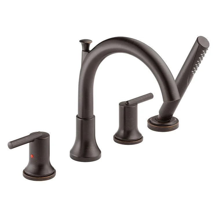 Trinsic Two Handle 4-Hole Roman Tub Faucet with Handshower