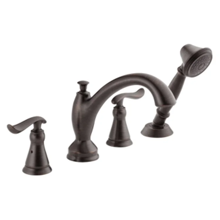 Linden Two Handle 4-Hole Roman Tub Faucet with Handshower