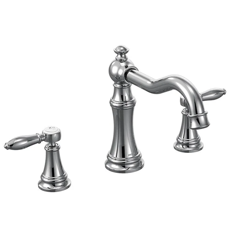 Weymouth Two-Handle High Arc Roman Tub Faucet with Cross Handles