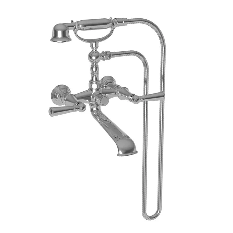 Aylesbury Two Handle Exposed Floor/Wall-Mount Tub Filler Faucet with Handshower