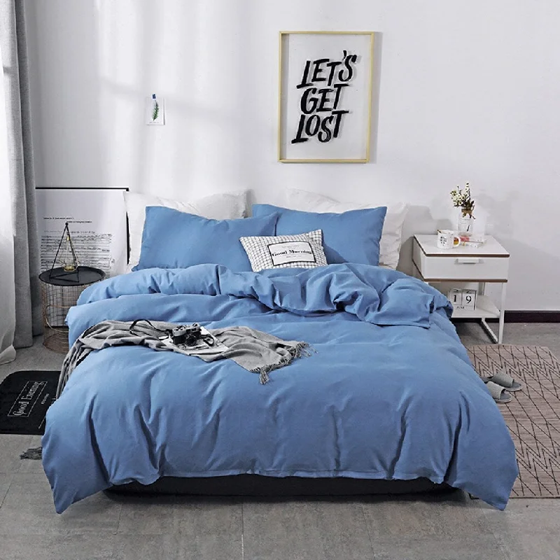 Bedding 3 Piece Bed Sheet Set Solid Color Comforter Set Made Of Polyester