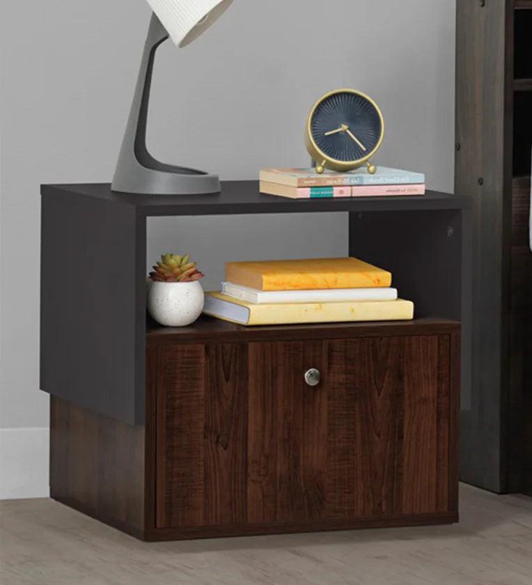 Bedside Table in Dark Walnut Finish with Drawer