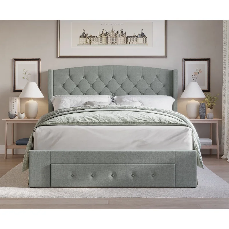 Fauna Tufted Upholstered Storage Panel Bed