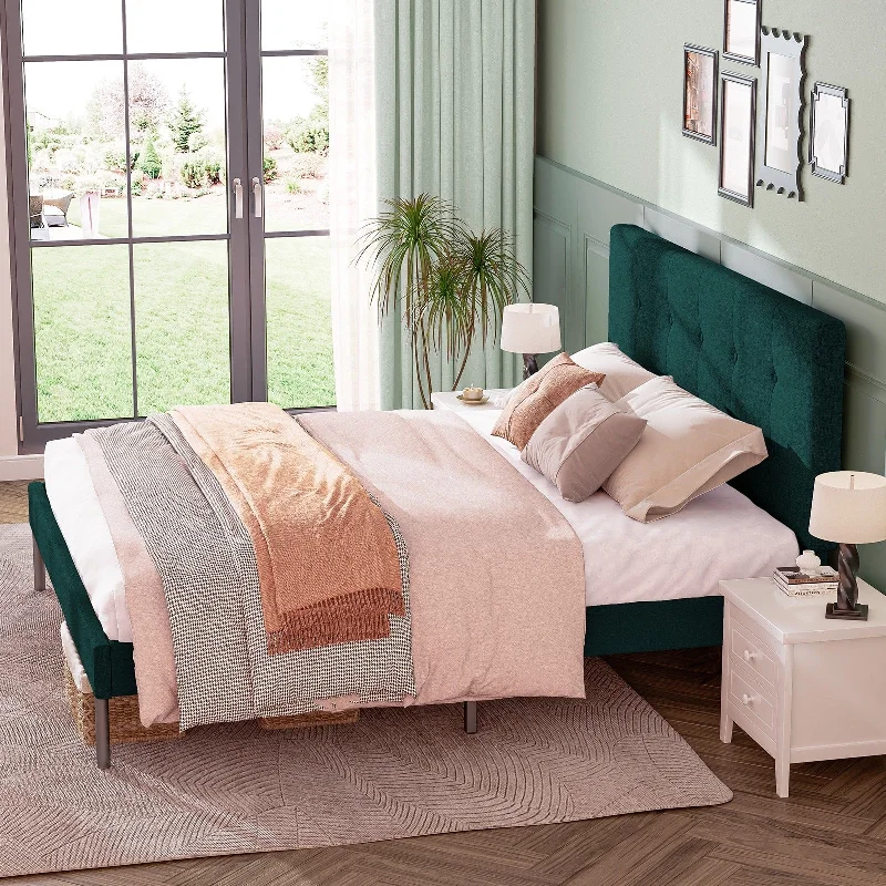 Modern Wooden Bed Frame With Headboard