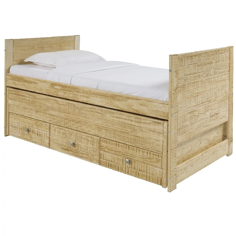 Taylor & Olive Begonia Twin Bed with Twin Trundle & 3 Built in Drawers