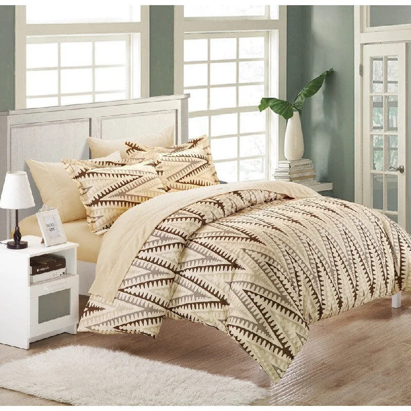 Chic Home Selenio Brown 3-Piece Duvet Cover Set