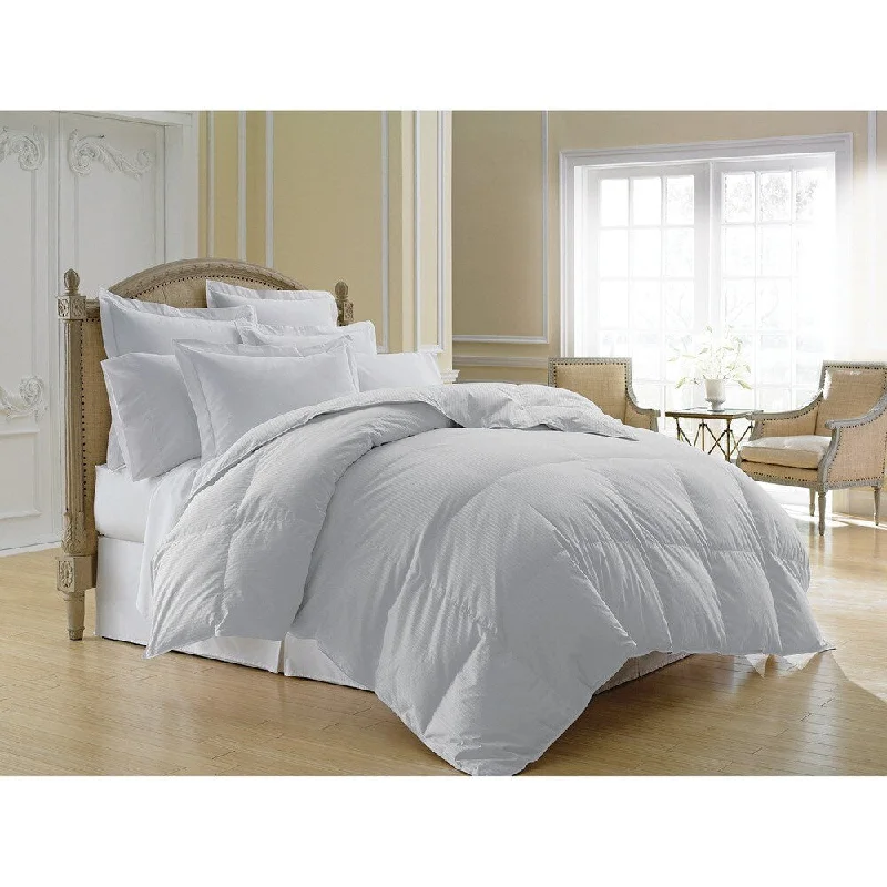 Luxlen Grand 500 Thread Count 600 Fill Power Stripe White Down Comforter