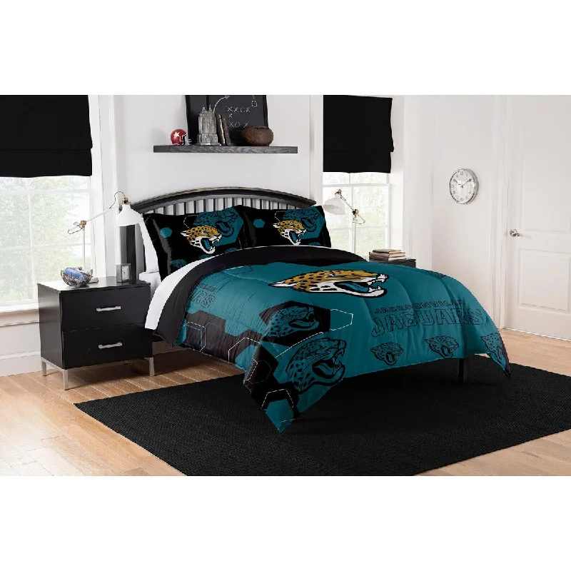 NFL 849 Jaguars Hexagon F/Q Comforter Set