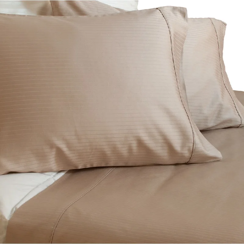 PCHF 600 Thread Count Dobby Supima Beige Cotton 4-piece Sheet Set