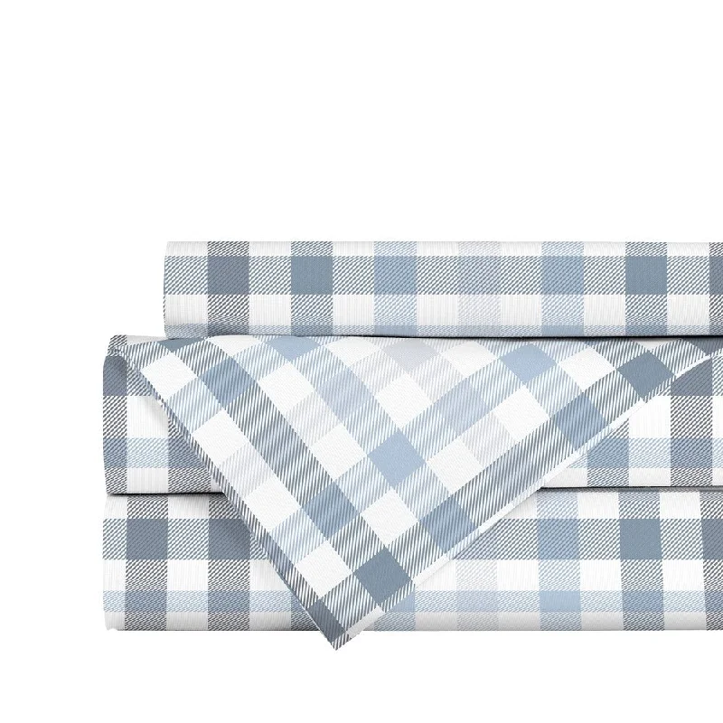 Portland Place 160GSM Flannel Multi Twin Ombre Blue Check Sheet Set