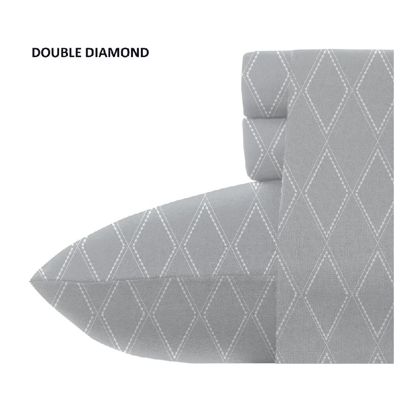 Portland Place 180GSM Liquid Cotton Multi Queen Double Diamond Sheet Set