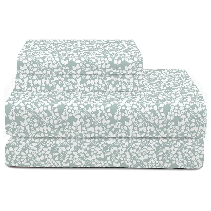 Portland Place 200TC Cotton Green Dbl-Full Elizabeth Sheet Set