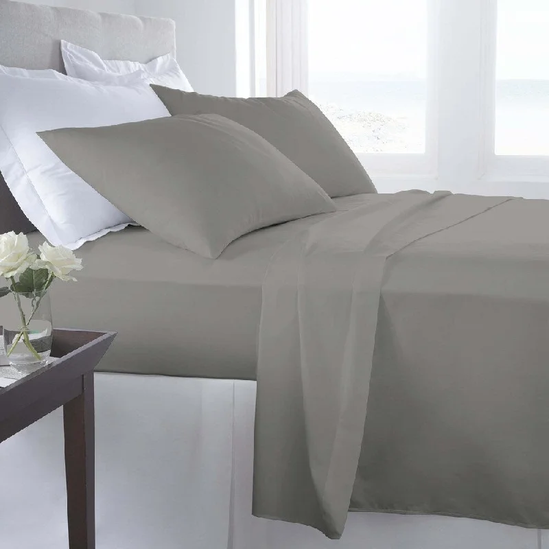 Portland Place 200TC Cotton Grey Dbl-Full Solid Sheet Set