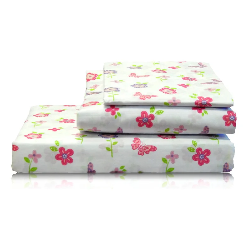 Portland Place 200TC Cotton Multi Dbl-Full Garden Floral Sheet Set