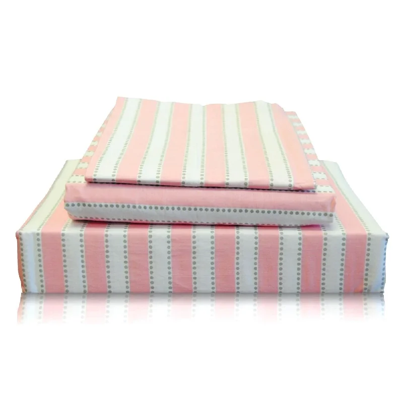 Portland Place 200TC Cotton Pink Twin Ribbon Sheet Set