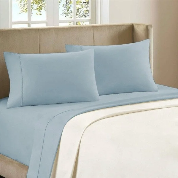 Portland Place 450TC BAMBOO Sky Twin Solid Sheet Set