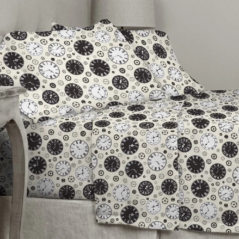 Portland Place Cotton Flannel Time Is Now Sheet Set