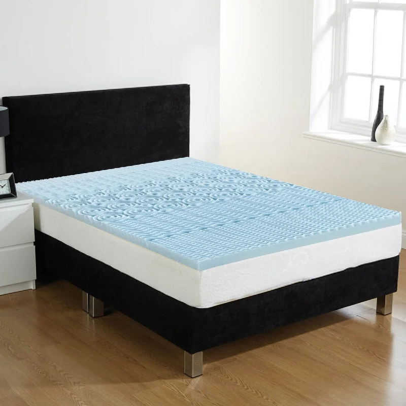 5 Zone High Density Convoluted Foam Mattress Topper, Pressure Relieving - Blue