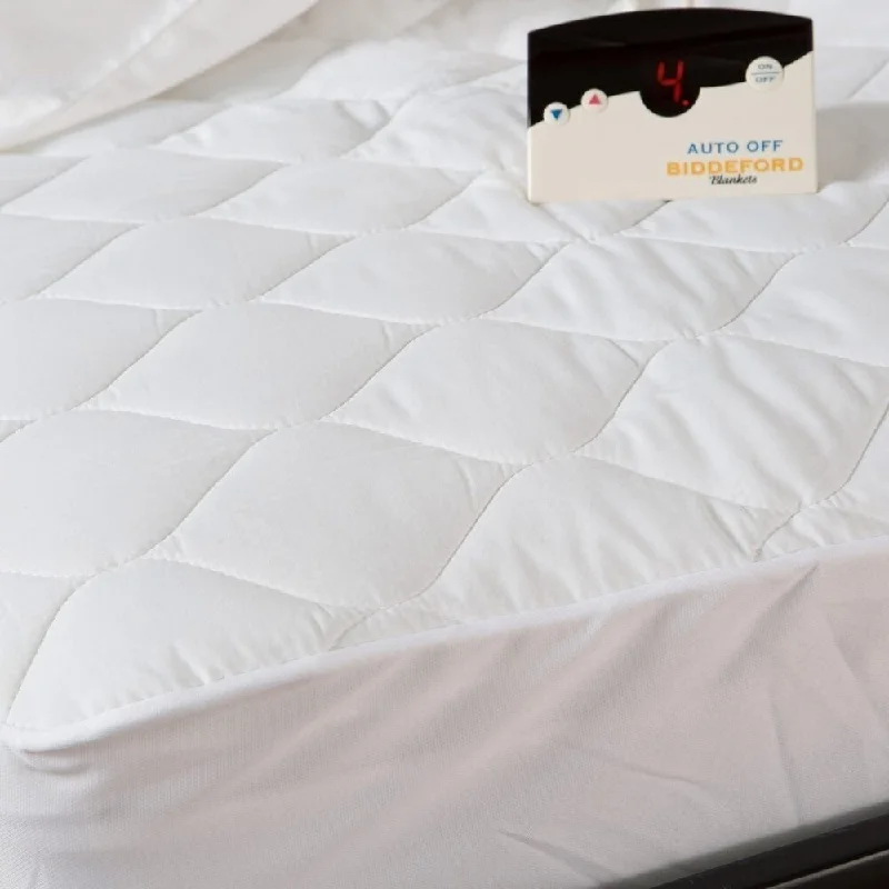 Biddeford 5200-505122-100M Quilted Electric Heated Mattress Pad Twin - White