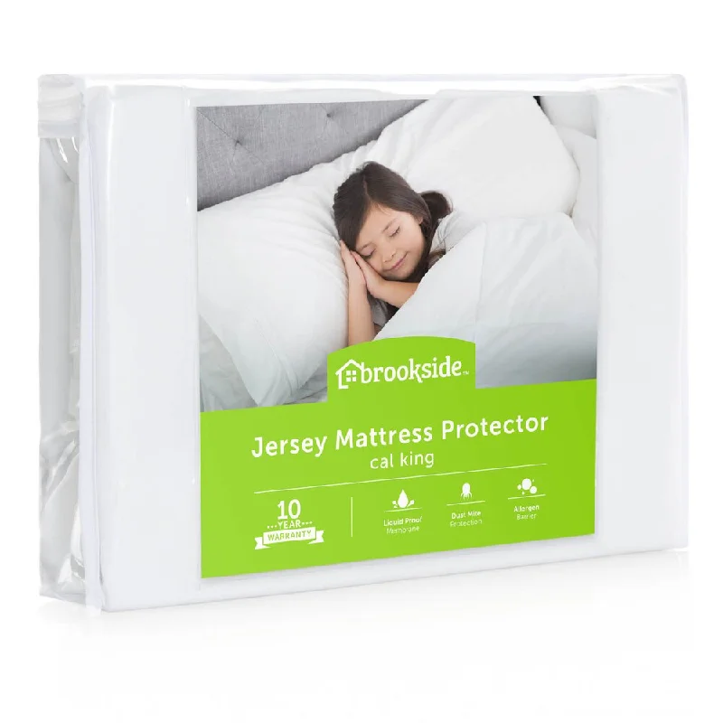 Brookside Jersey Waterproof Mattress Protector - White