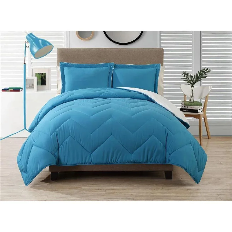 Caribbean Joe Down Alternative Chevron Comforter Set