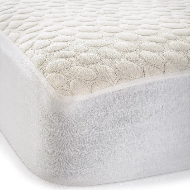 Christopher Knight Pebbletex Cotton Waterproof Twin Mattress Protector - White