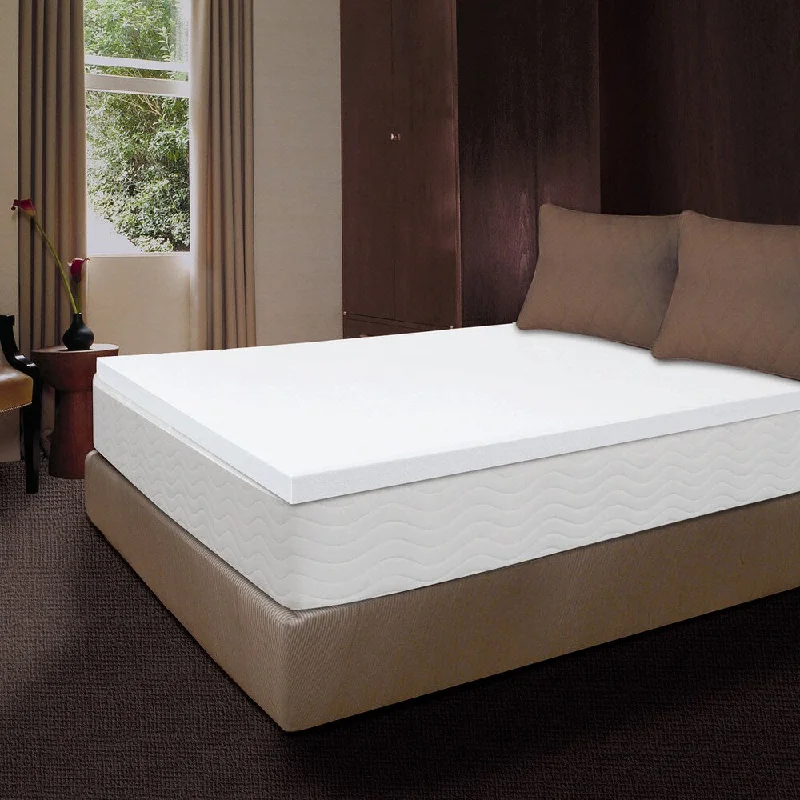 Comfort Memories Premium 2-inch Memory Foam Mattress Topper - WHITE