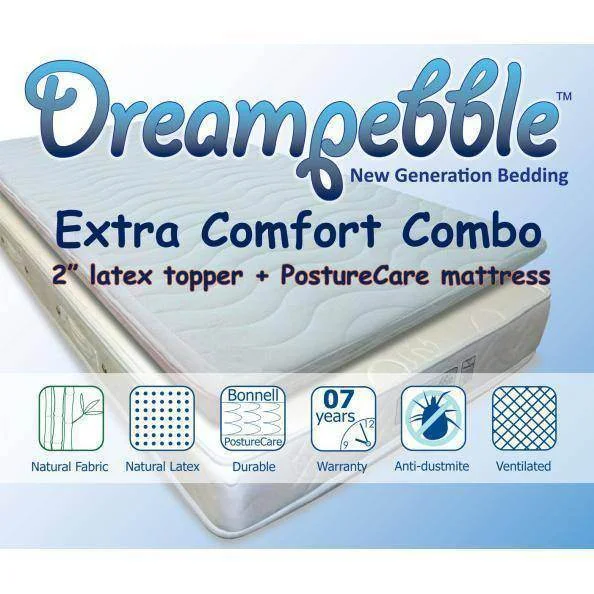 Dreampebble Extra Comfort Combo (Classic PostureCare Mattress+SleepAngel Latex 2")