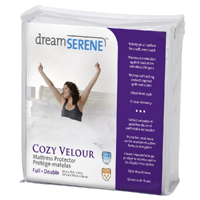 DreamSerene Plush Mattress Protector - White